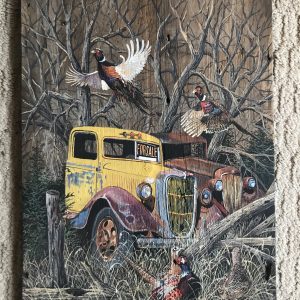 pheasant with truck sign