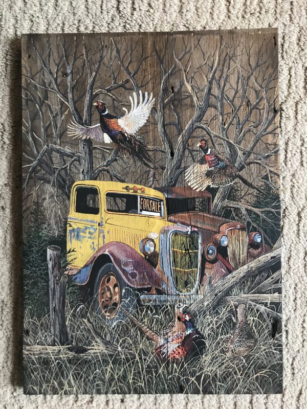 pheasant with truck sign