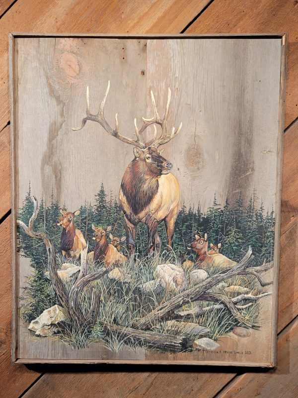 Elk Painting on Wood